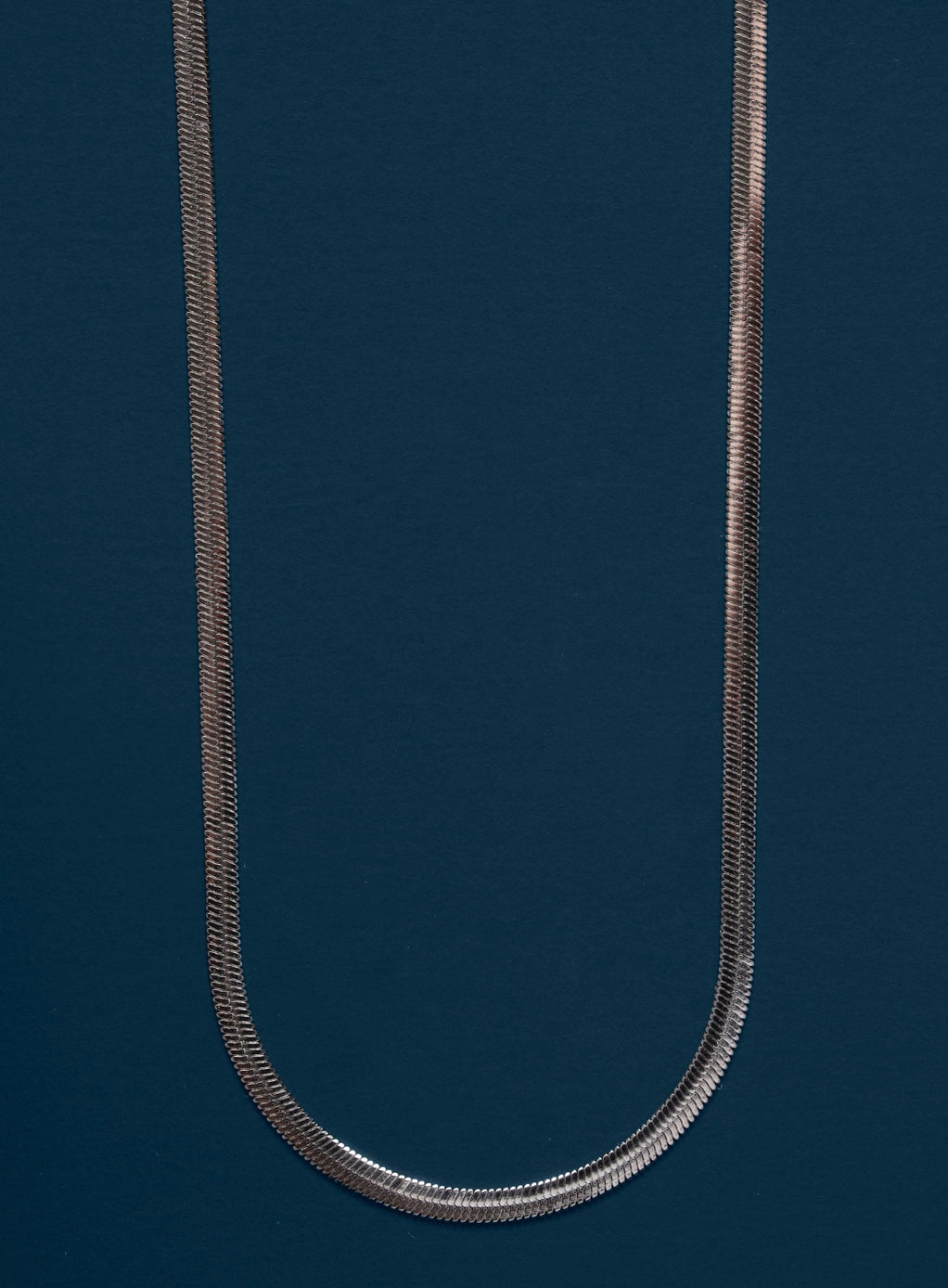 Waterproof 3mm Sleek Herringbone Snake Style Chain Necklace