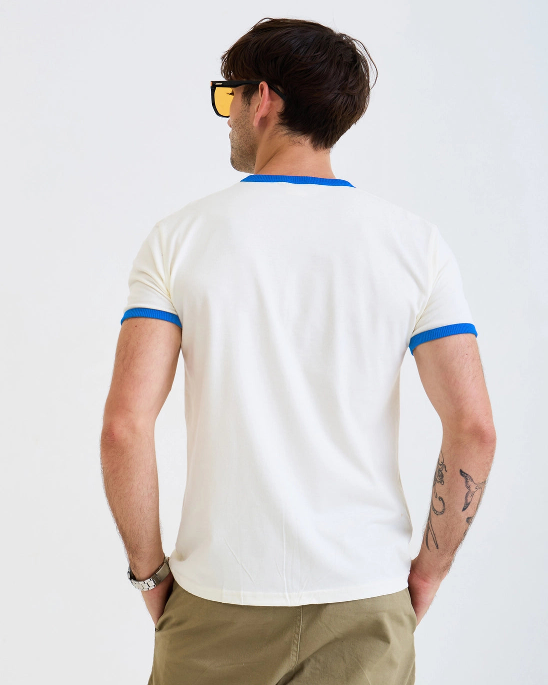 Vintage Ringer Tee (White Blue) – Brick & Mortar