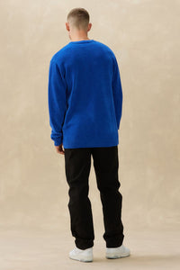 Textured Knit Crew (Blue)