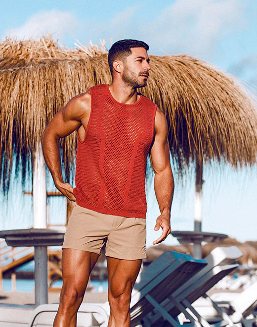 Amalfi Singlet (Burnt Brown)