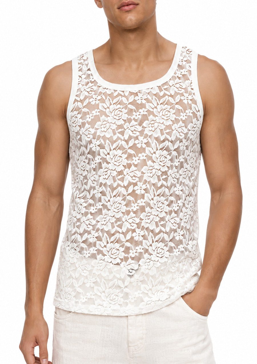 White Lace Tank