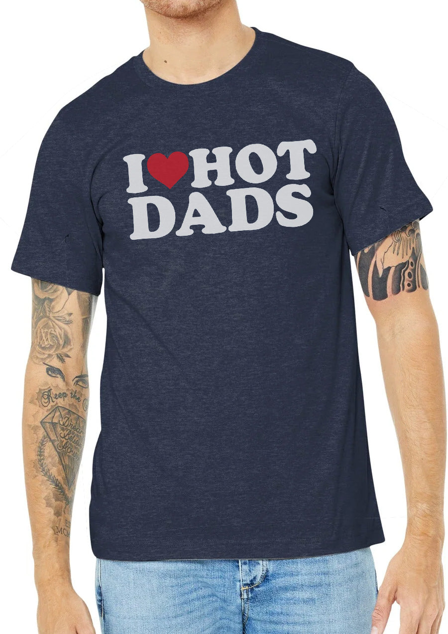 I Heart Hot Dads (Heather Midnight Navy)