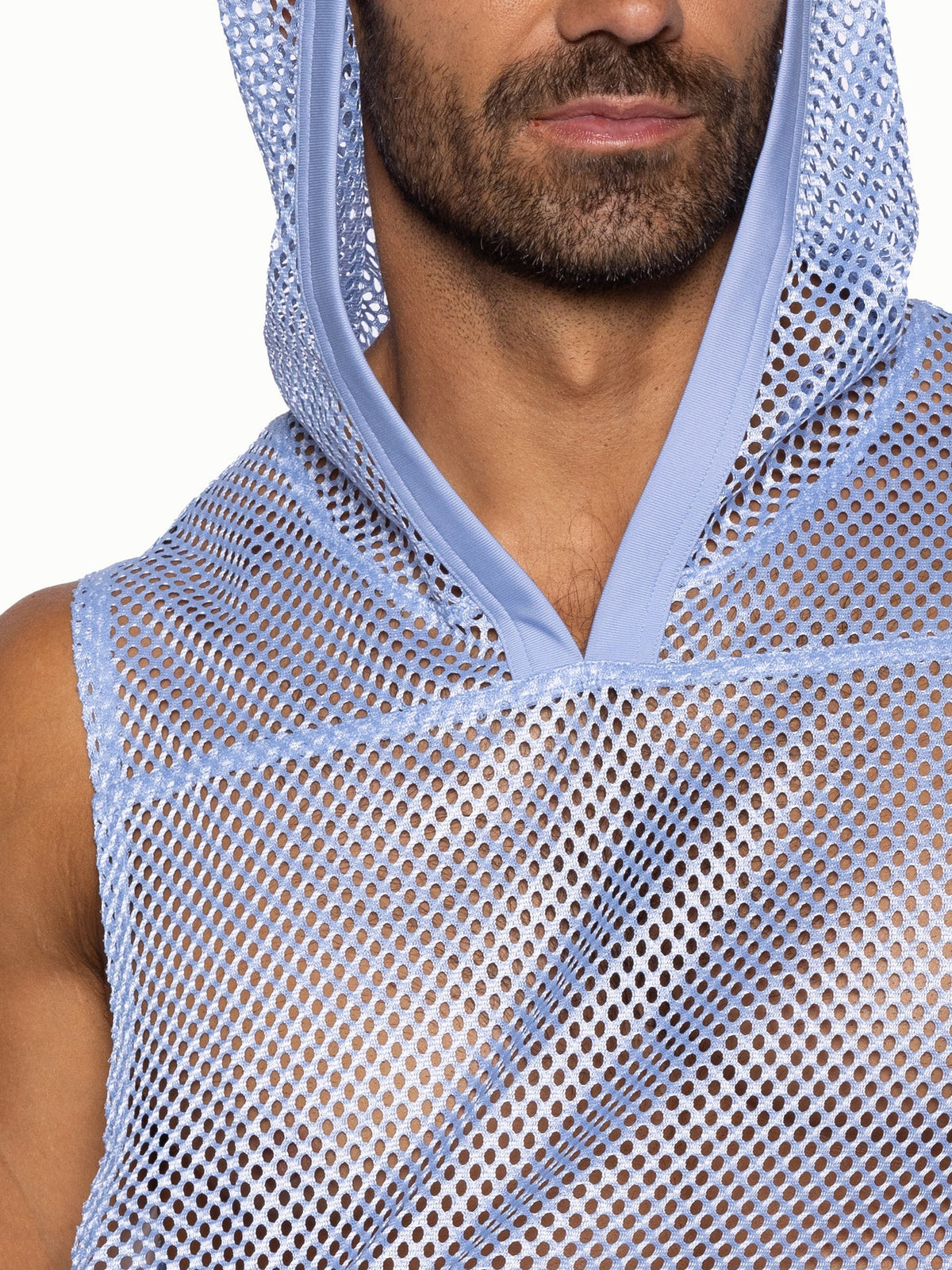 Hooded Sleeveless Jersey (Ice Blue)