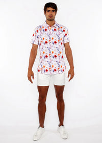 3D Print Cotton Jersey Shirt (Ecru/Gold Blossoms)