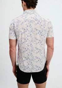 Printed Stretch Eyelet Shirt (Sky/White)