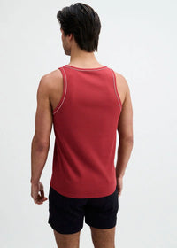 Cotton/Tencel Tank w/Fine Piping (Carmine)