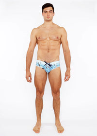 Printed Swim Brief (Cloud/Navy Dots)