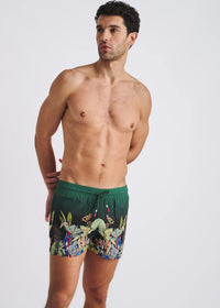 Printed Swim Shorts (Emerald Flora)