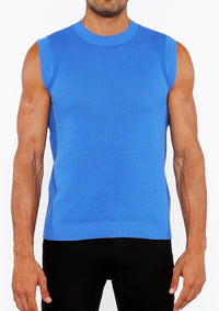 Open Knit Vest (Azure)
