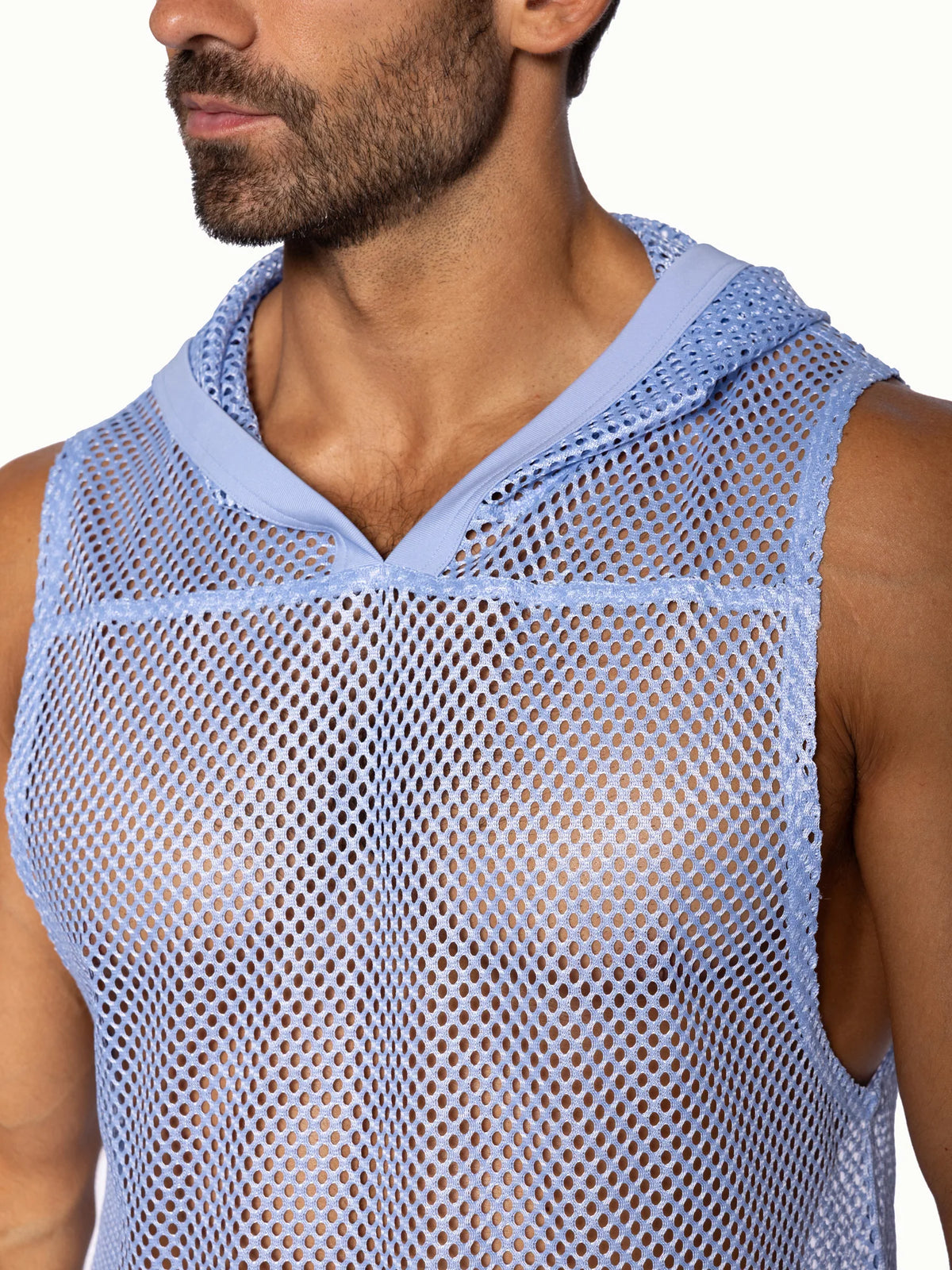 Hooded Sleeveless Jersey (Ice Blue)