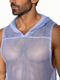 Hooded Sleeveless Jersey (Ice Blue)