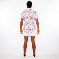 3D Print Cotton Jersey Shirt (Ecru/Gold Blossoms)