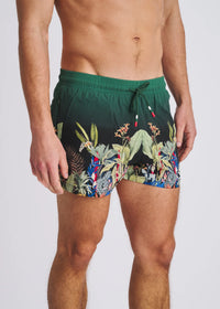 Printed Swim Shorts (Emerald Flora)