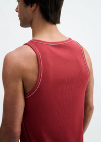 Cotton/Tencel Tank w/Fine Piping (Carmine)