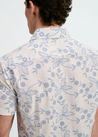 Printed Stretch Eyelet Shirt (Sky/White)