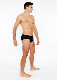 Pinstripe Swim Brief (Black)