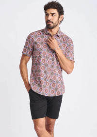 Cotton/Tencel Short Sleeve Shirt (Blush/Coral)