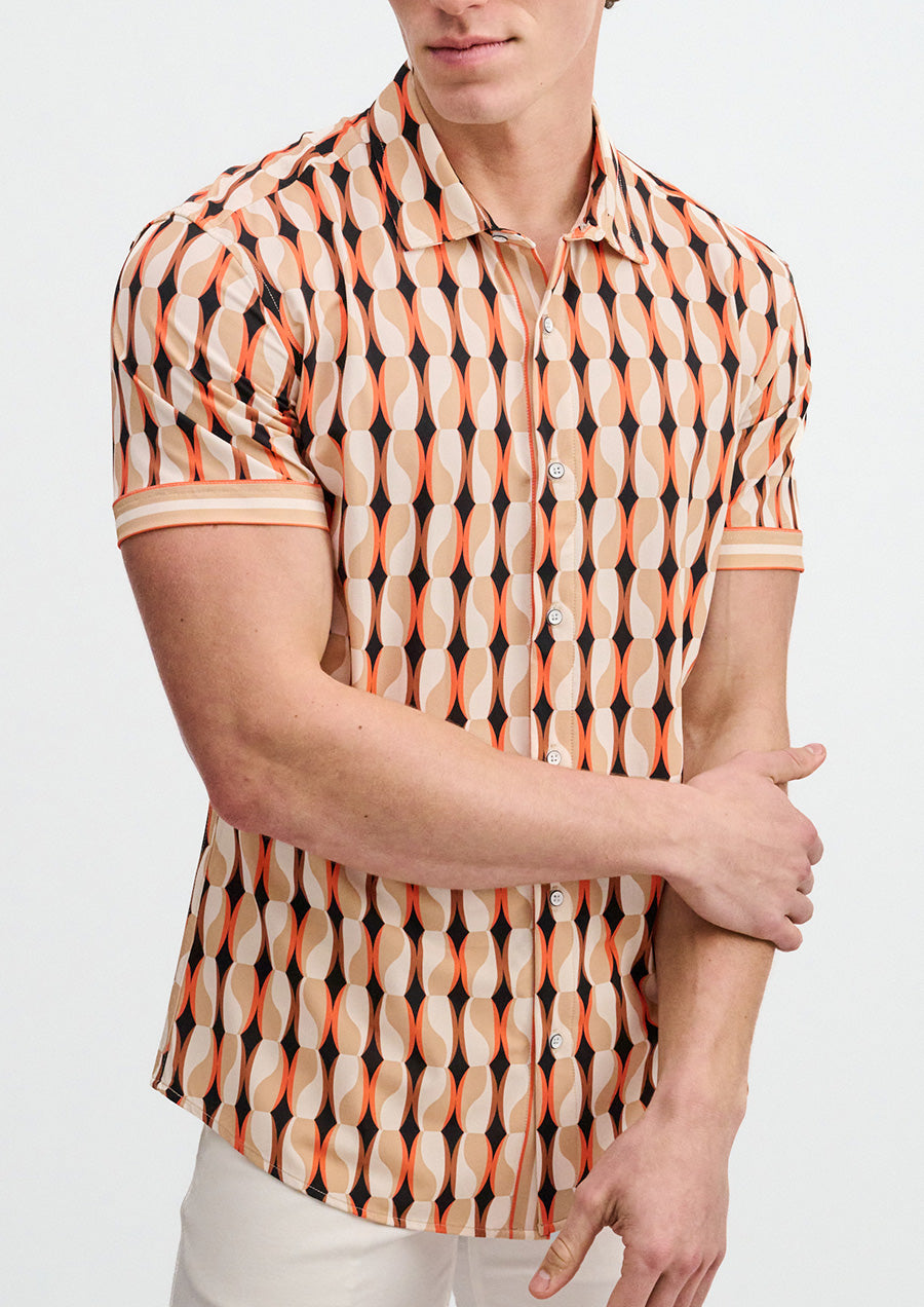 Performance Short Sleeved Shirt (Sand/Spice)