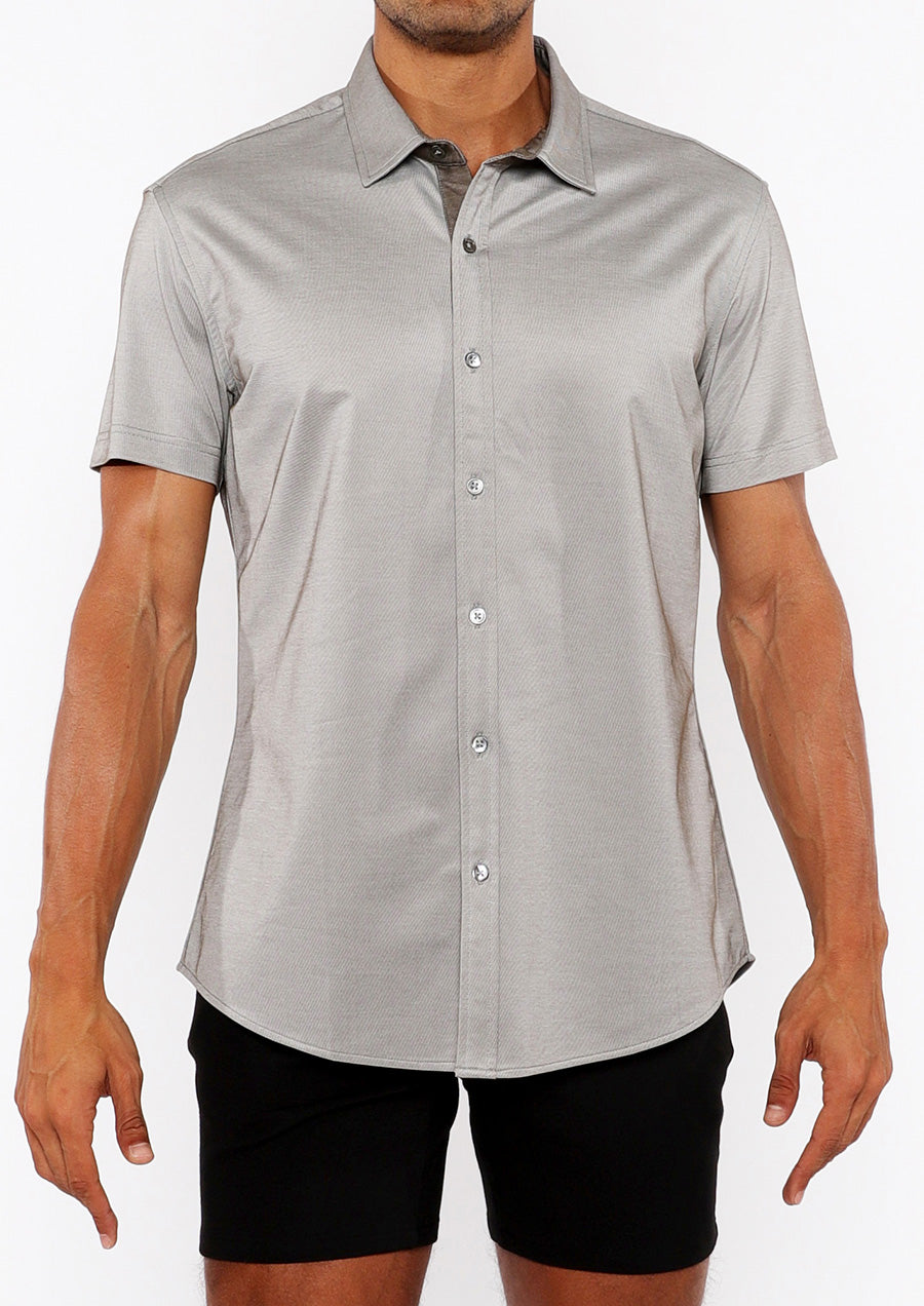 Stretch Jersey Knit Shirt (Chestnut)