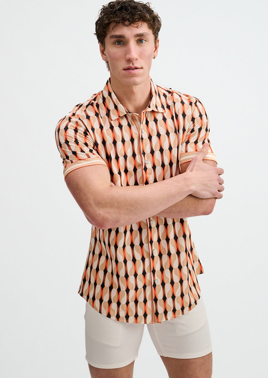 Performance Short Sleeved Shirt (Sand/Spice)