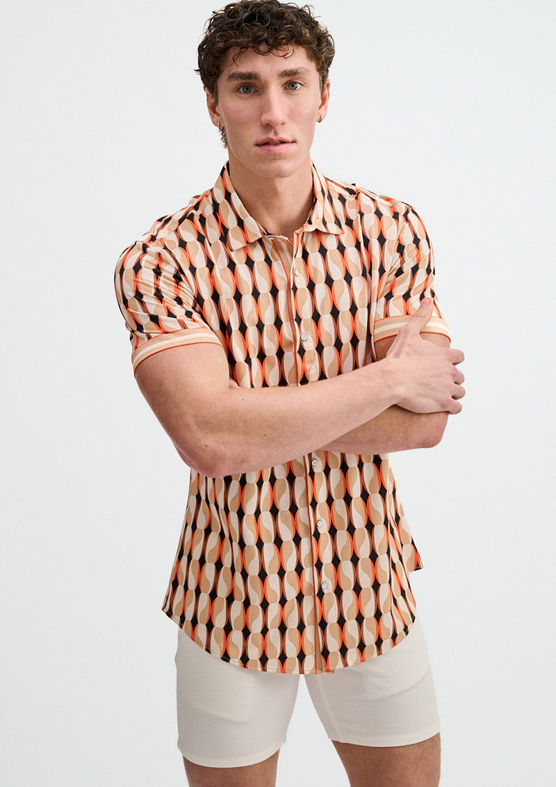 Performance Short Sleeved Shirt (Sand/Spice)