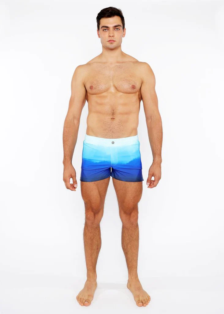 Gradient Printed Swim Short (Cerulean)
