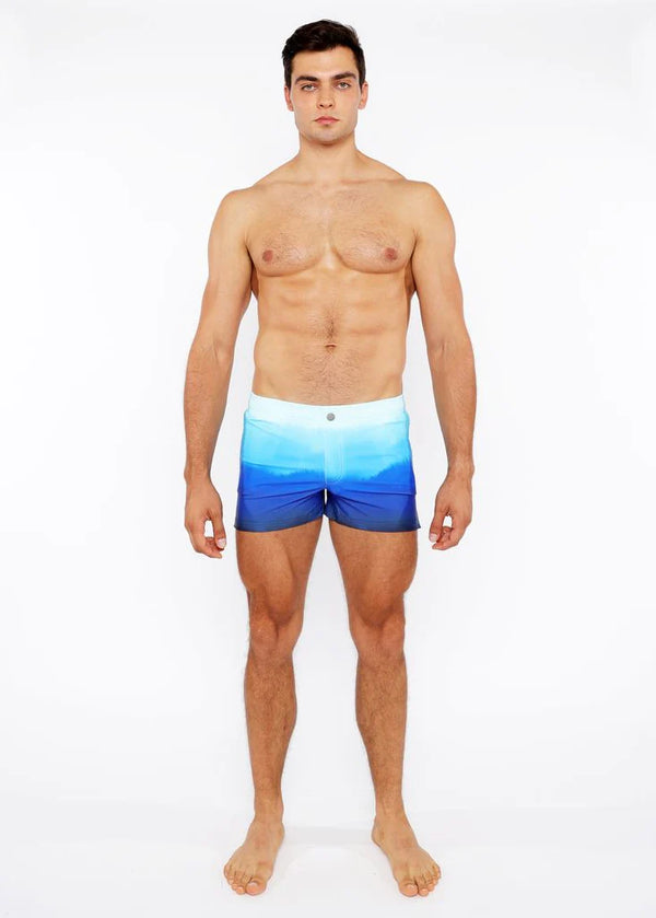 Gradient Printed Swim Short (Cerulean)