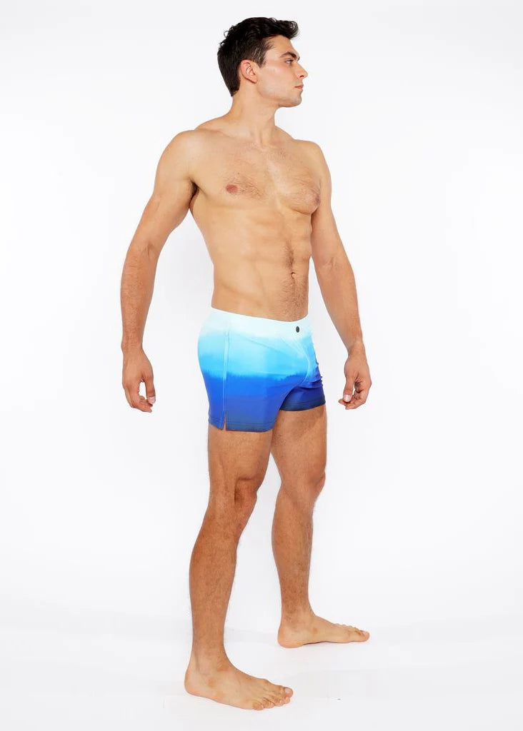 Gradient Printed Swim Short (Cerulean)