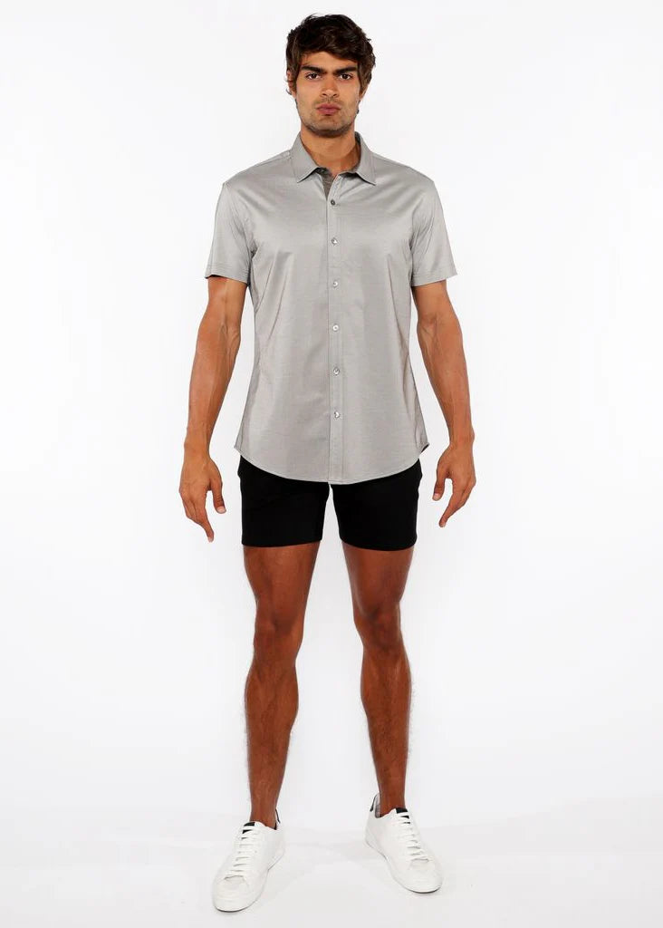 Stretch Jersey Knit Shirt (Chestnut)