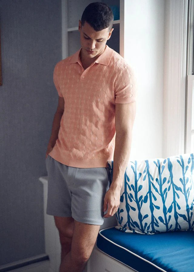 Textured Stretch Chino Short (Lunar)