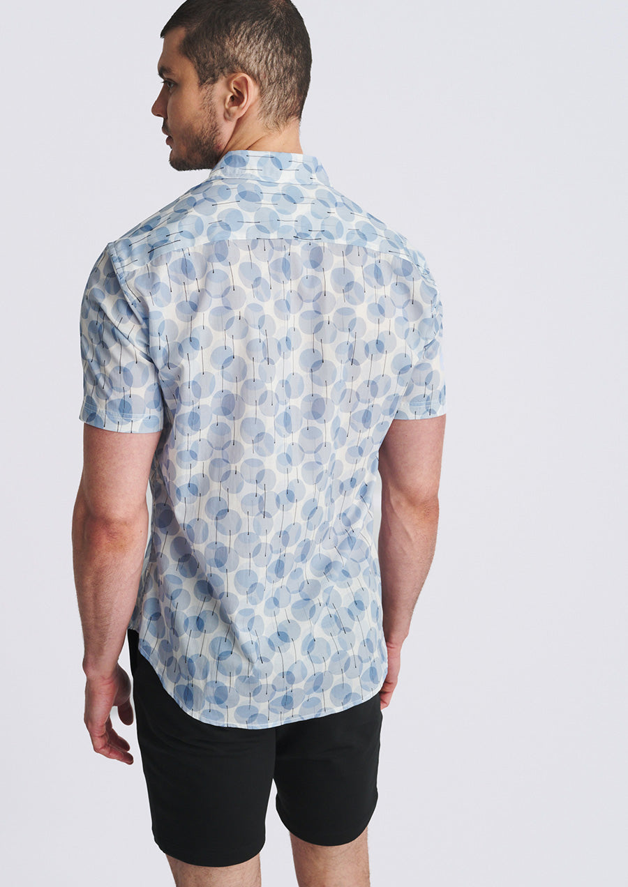 Cotton/Tencel Short Sleeve Shirt (Slate/Ice Circles)