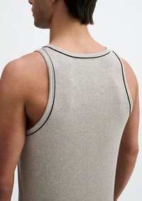 Cotton/Tencel Tank w/Fine Piping (Gunpowder)