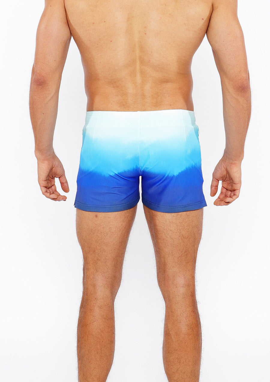 Gradient Printed Swim Short (Cerulean)
