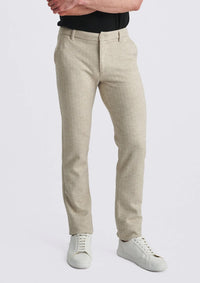 Wool-Look Stretch Knit Pants (Mocha Herringbone)