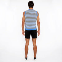 Striped Open Knit Vest (Azure/Midnight)