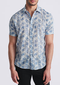 Cotton/Tencel Short Sleeve Shirt (Slate/Ice Circles)