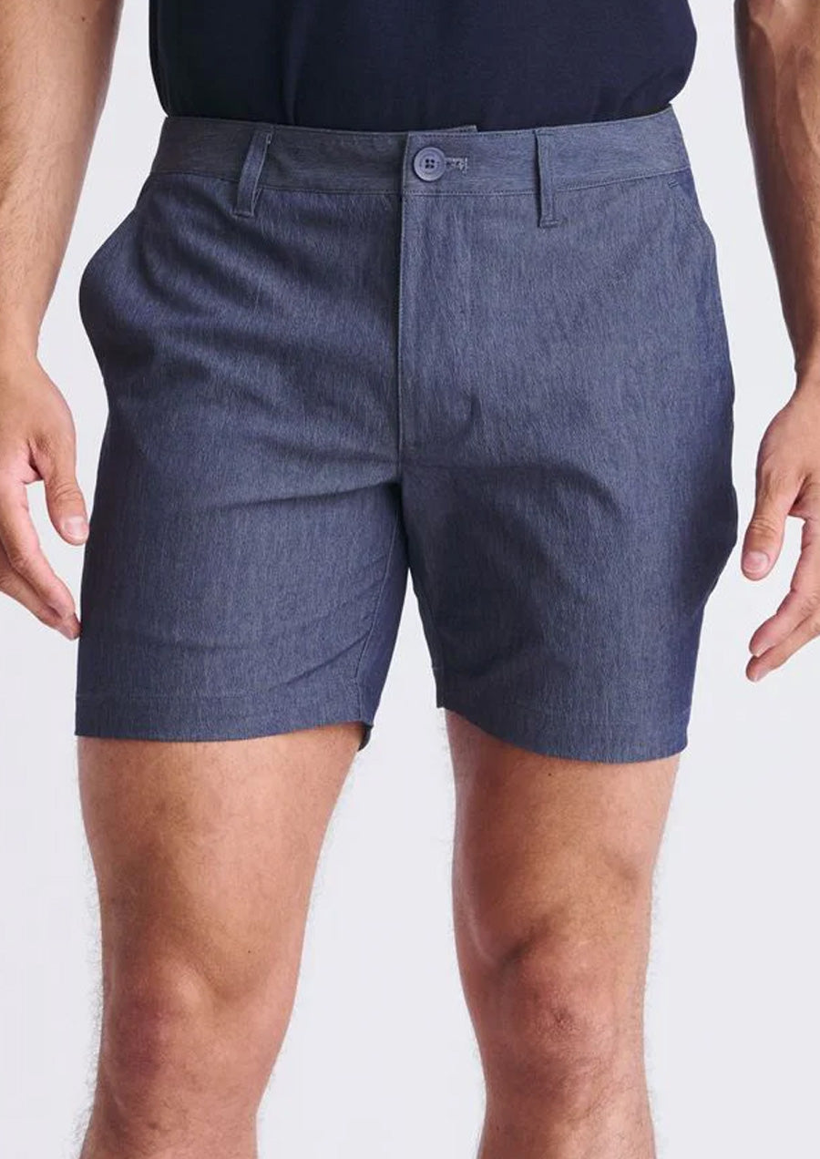 Crinkle Stretch Chino Short (Indigo)