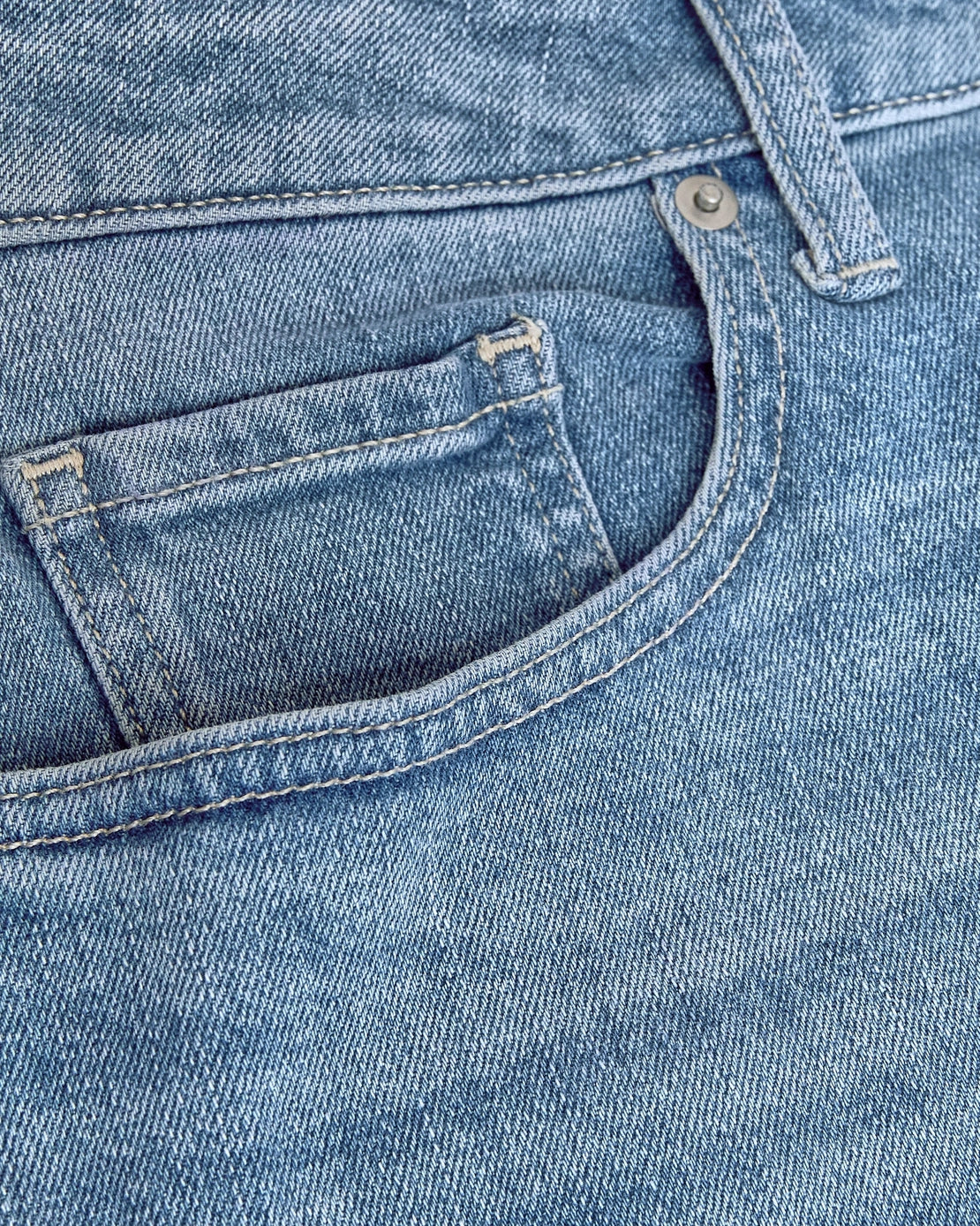 Straight Low Stretch Jeans (Light Indigo)