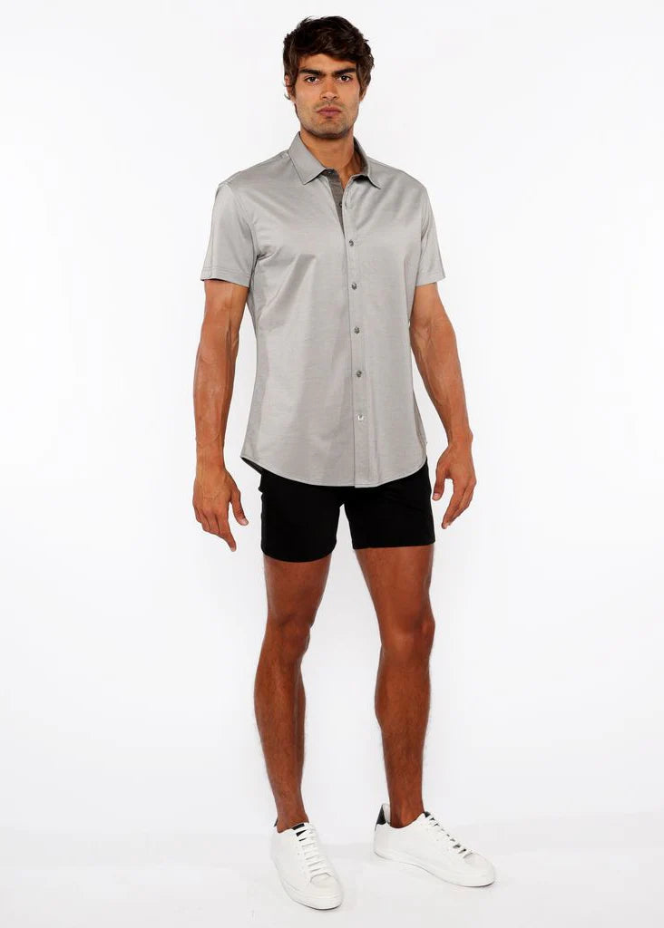 Stretch Jersey Knit Shirt (Chestnut)