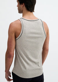 Cotton/Tencel Tank w/Fine Piping (Gunpowder)
