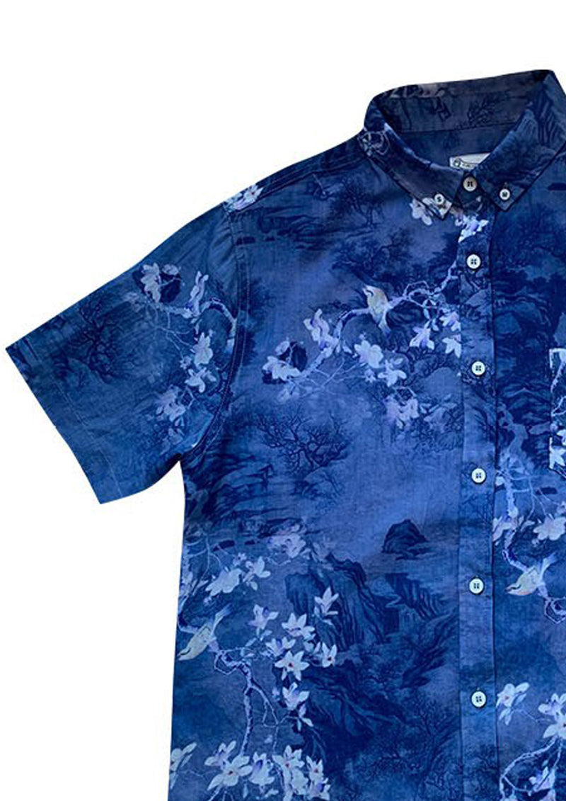 Japanese Blue Silk Blend Shirt