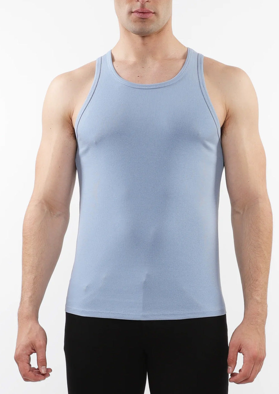 Rib Stretch Tencel Cotton Tank (Coast)