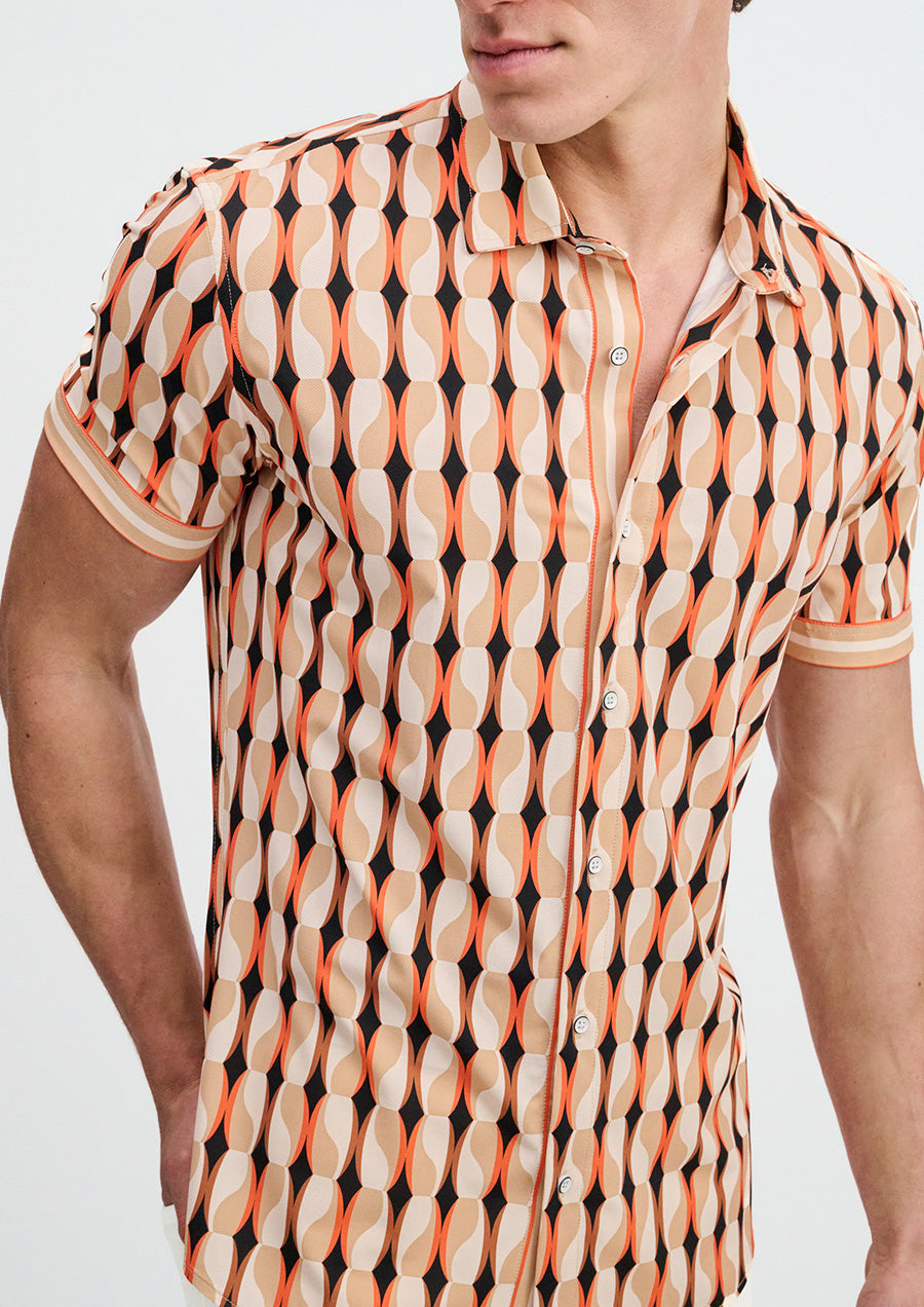 Performance Short Sleeved Shirt (Sand/Spice)