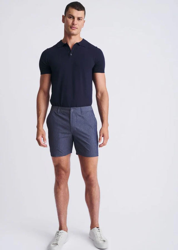 Crinkle Stretch Chino Short (Indigo)