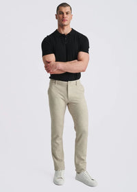 Wool-Look Stretch Knit Pants (Mocha Herringbone)