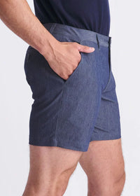 Crinkle Stretch Chino Short (Indigo)