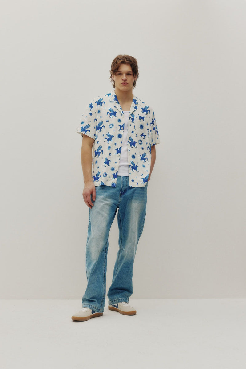 Linen Yacht Shirt (Pegasus Cream)