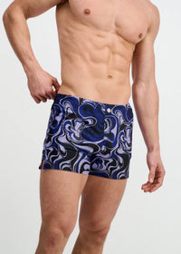 Printed Swim Short (Navy/Thistle Swirls)