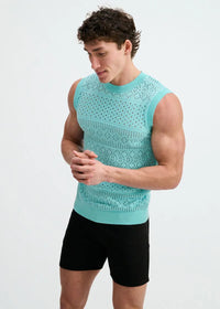 Pointelle Open Knit Vest (Mirage)