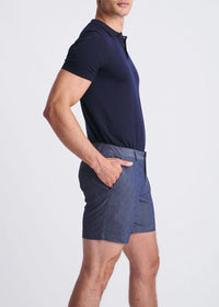 Crinkle Stretch Chino Short (Indigo)